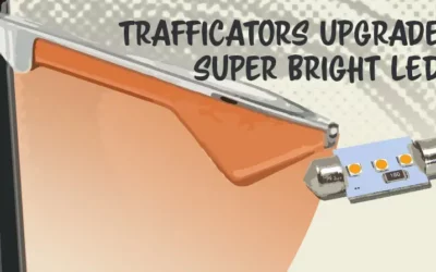 Bright self-flashing LED upgrade for trafficators