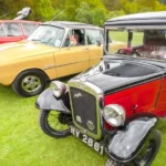 Vintage and classic cars at a show