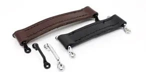 Door retainer check straps and footman staples