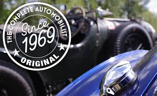 Picture showing a vintage car and a chrome filler cap